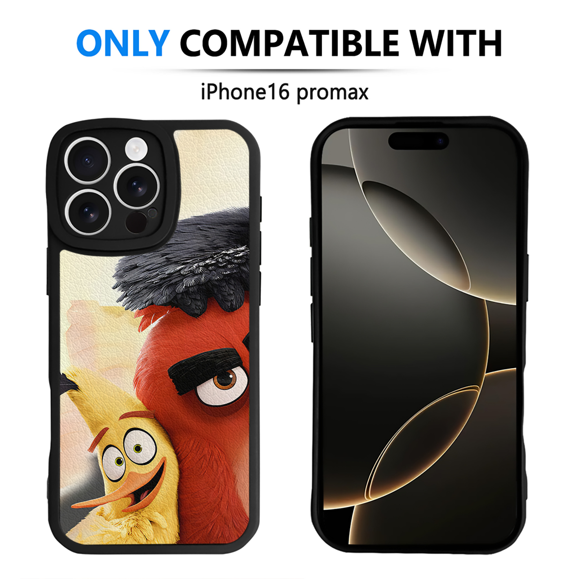 （画像用） Angry Birds アングリーバード 【iPhone 16シリーズ対応】シリコンスマホケース（レザー調） 材質：シリコン